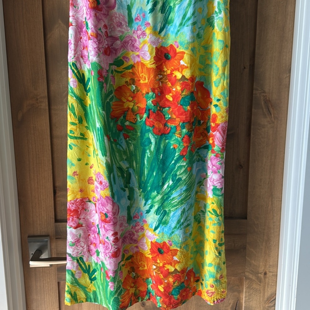 Jams World Bouquet Burst Floral Midi Dress Womens M Tropical Beach made in USA - Picture 5 of 12